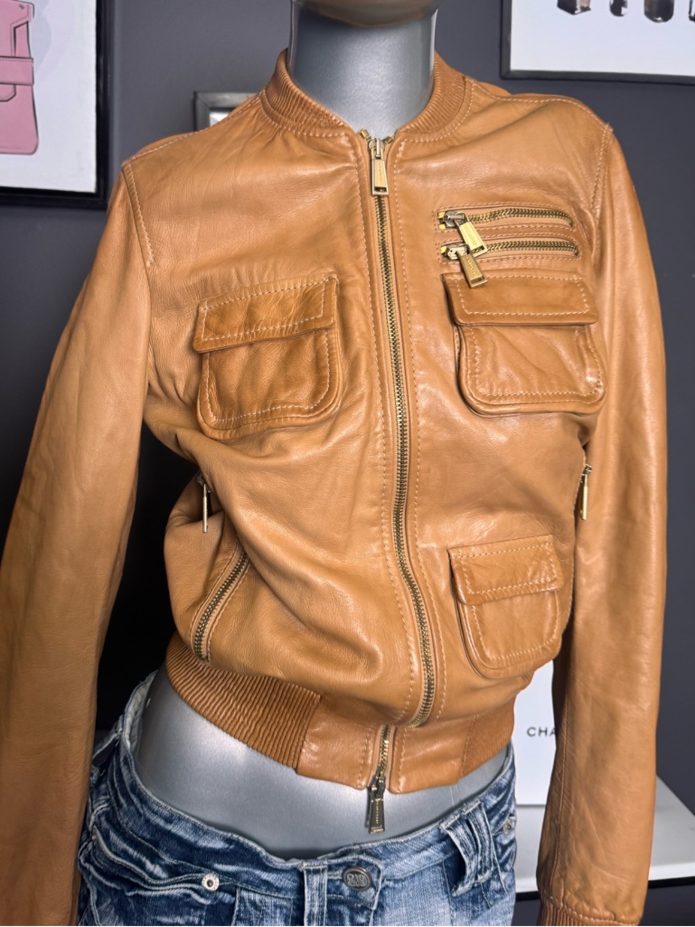 Dsquared2 Lambskin Leather Jacket